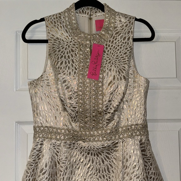 Lilly Pulitzer Gold Metallic Franci Dress - Picture 3 of 7